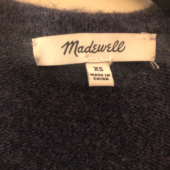 Madewell Wool Blend Dark Blue Long Cardigan - Picture 3 of 6